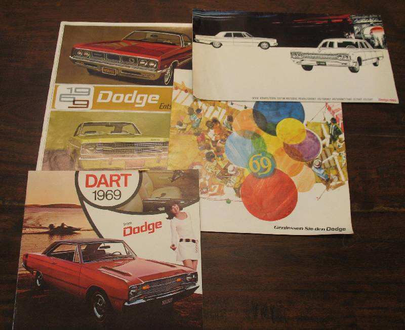4x PROSPEKT DODGE - 60er Jahre bunt