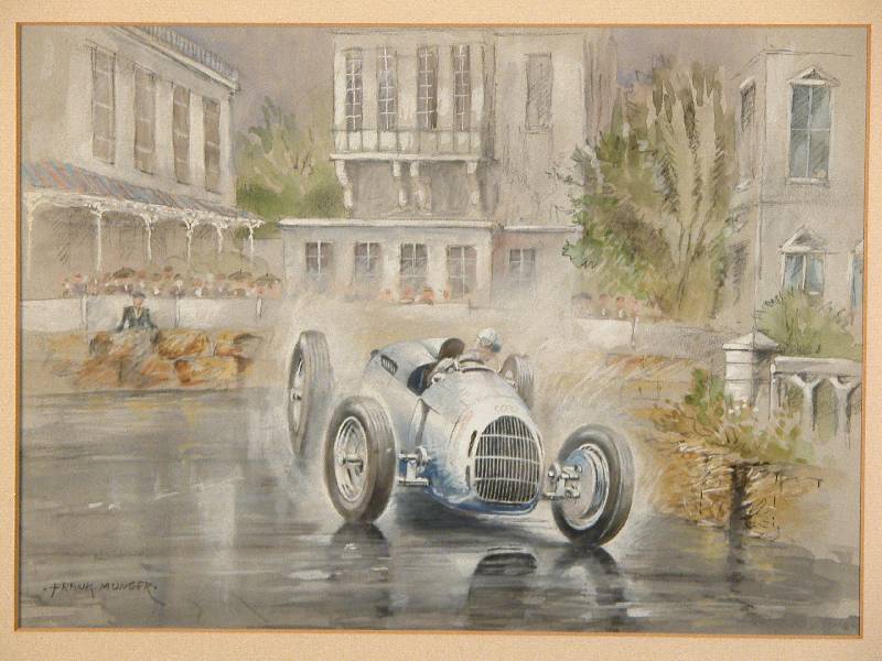 FRANK MUNGER "Auto Union" - Aquarell über Bleistift