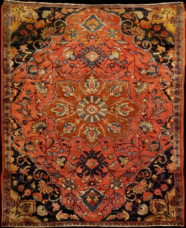 Lilian antik, Westpersien (Us Re-Import), N aturfarben, um 1900, sehr feine Korkwolle gekn Üpft auf Baumwolle (sogennate Manschester Woll e ...
