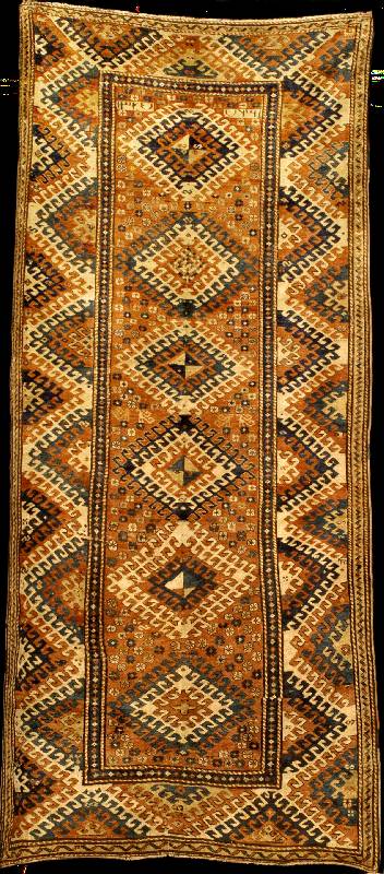 Bordjalou Kazak antik (datiert), Zentralkau kasus Kazak-Gebiet, reine Pflanzenfarben, mit datierung 1327 = um 1906 (sehr selten das Bord ...
