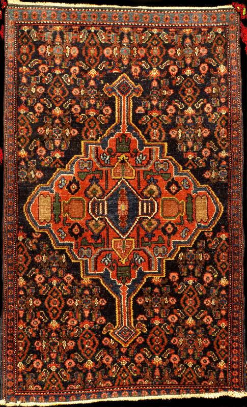 Senneh alt (Poshti), Nordwestpersien, um 19 20/1930, Wolle geknÜpft auf Baumwolle, ca. 96 x 62 cm, feine KnÜpfung, feiner Griff, gute al te ...