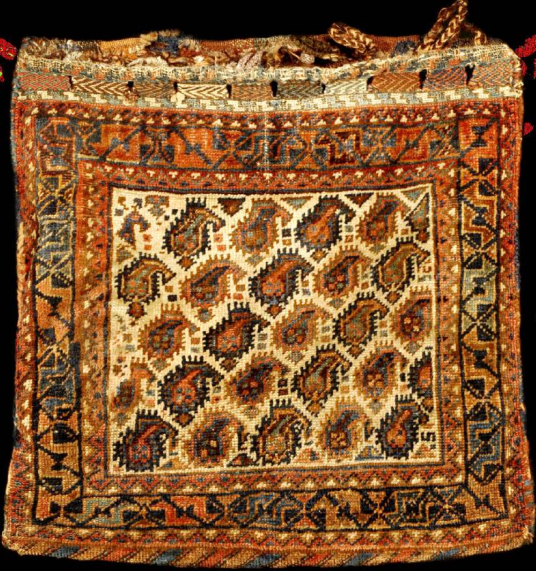 Afschar Tasche antik, SÜdpersien, Naturfarb en, um 1900, Wolle geknÜpft auf Wolle, ca. 56 x 56 cm, feine bis mittelfeine KnÜpfung, feste r ...