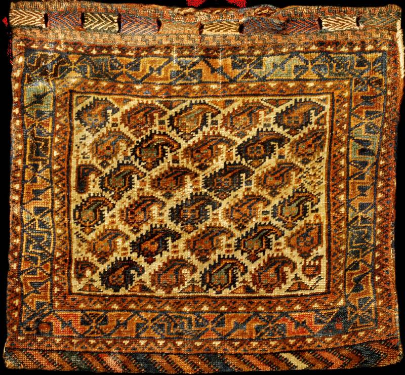 Afschar Tasche antik, SÜdpersien, Naturfarb en, um 1900, Wolle geknÜpft auf Wolle, ca. 59 x 55 cm, feine bis mittelfeine KnÜpfung, feste r ...