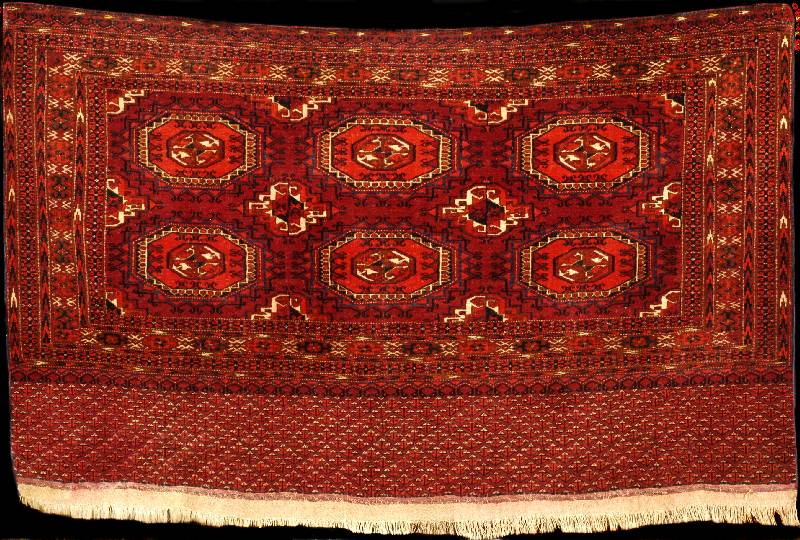 Sehr feine Tekke Tschowal antik, Turkmenist an, um 1900, feine Wolle geknÜpft auf Wolle, c a. 133 x 85 cm, feine bemerkenswerte KnÜpfung, feiner ...