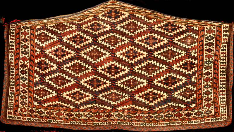 Hochwertiger antiker Asmalyk, Turkmenistan, reine Naturfarben, ende 19.Jahrhundert, sehr feine hochwertige glanzreiche Wolle geknÜpft a uf Wolle, ...