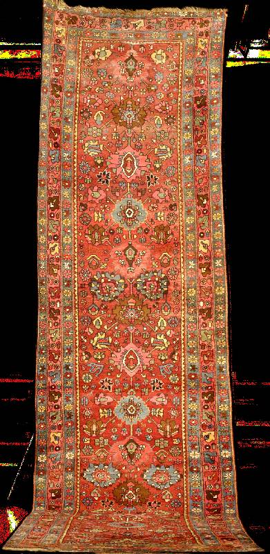 Bidjar LÄufer antik, Nordwestpersien, reine Naturfarben, um 1900, glanzreiche Wolle geknÜ pft auf Wolle, ca. 445 x 128 cm, sehr feste un d ...
