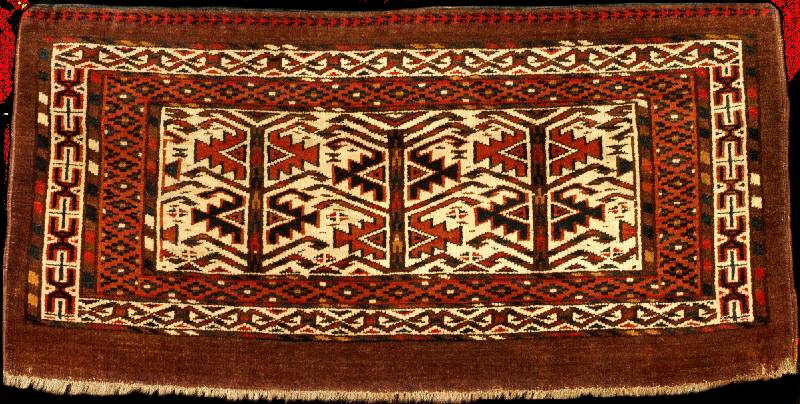 Tschaudor Torba antik, Turkmenistan, Naturf arben, um 1900, sehr feine glanzreiche Wolle g eknÜpft auf Wolle, ca. 77 x 39 cm, feine feste ...