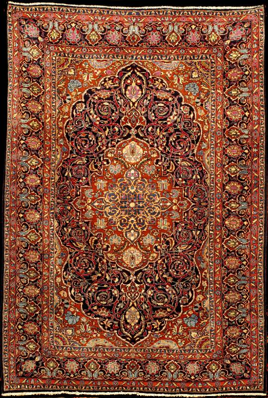Teheran antik, Zentralpersien, um 1900/1910 , feine hochwertige Korkwolle geknÜpft auf Bau mwolle, ca. 205 x 143 cm, gute feine und feste ...