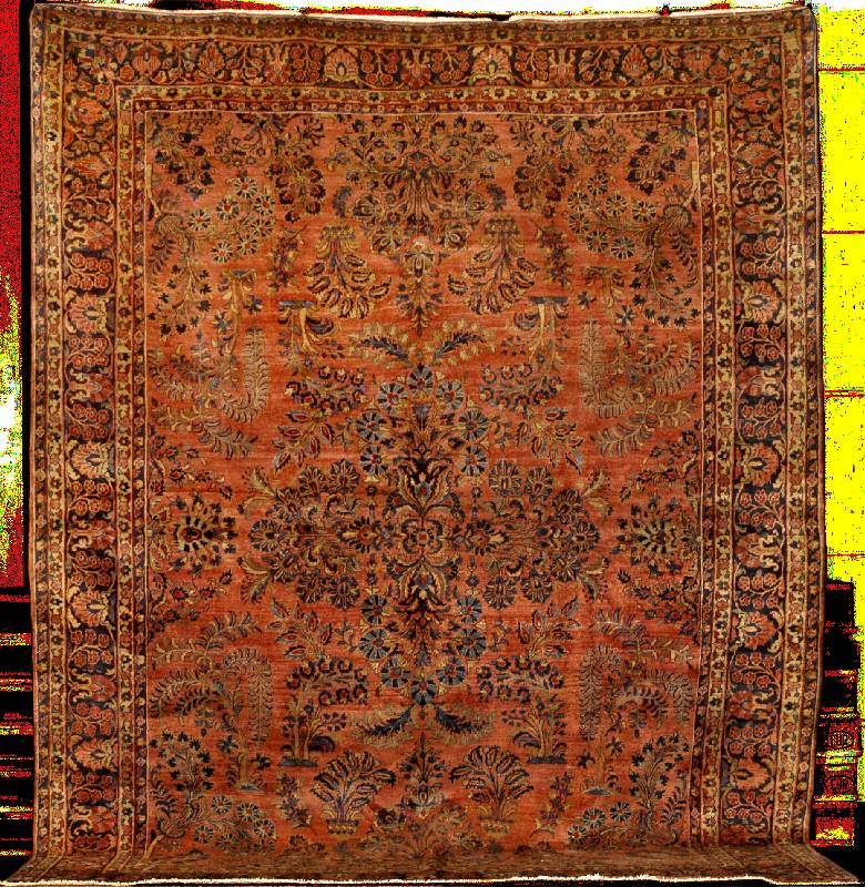 Hochwertiger antiker Sarogh (Us Re-Import), Westpersien, reine Pflanzenfarben, um 1900, s ehr feine glanzreiche Korkwolle geknÜpft auf B aumwolle ...