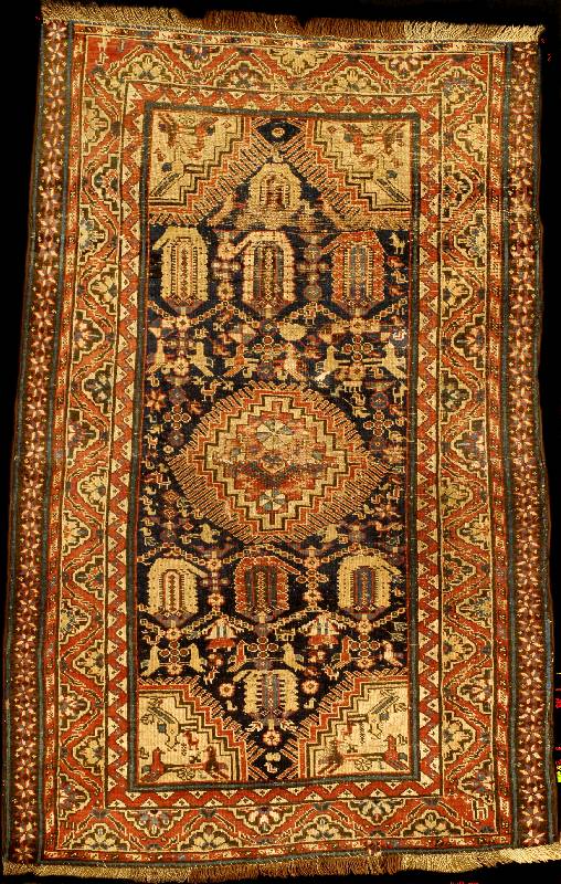 Musealer Chila antik, Ostkaukasus, reine Pf lanzenfarben, 19.Jahrhundert, Wolle geknÜpft a uf Wolle, ca. 165 x 105 cm (seltenes kleines F ormat), ...