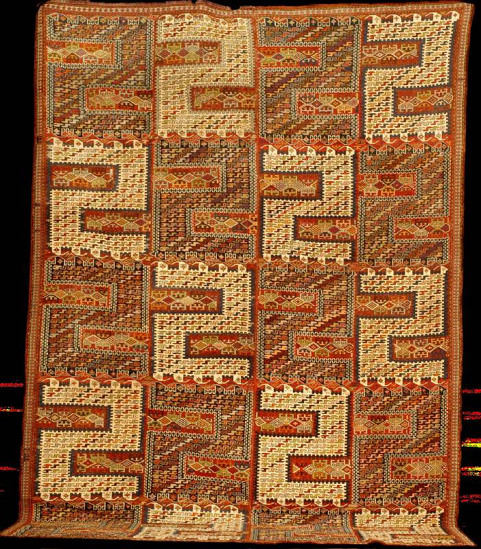 Seltener Sileh Kelim antik, Kaukasus, Natur farben, um 1900, Wolle geknÜpft auf Wolle, ca. 330 x 230 cm, feine bemerkenswerte KnÜpftechn ik, ...