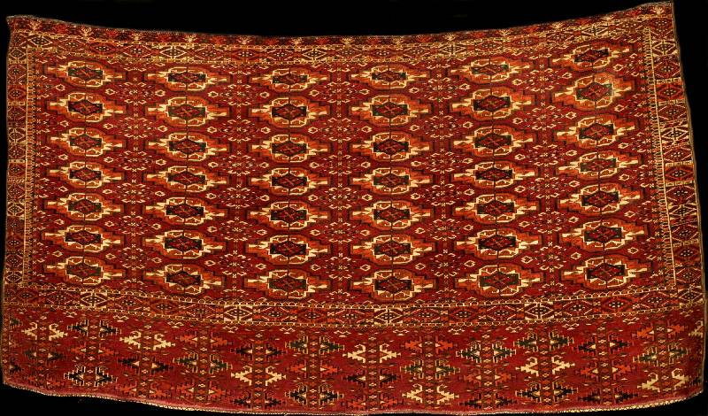 Sehr feiner antiker Tschowal, Turkmenistan, Naturfarben, um 1900/1910, sehr feine geschme idige Wolle geknÜpft auf Wolle, ca. 143 x 74 c m, sehr ...
