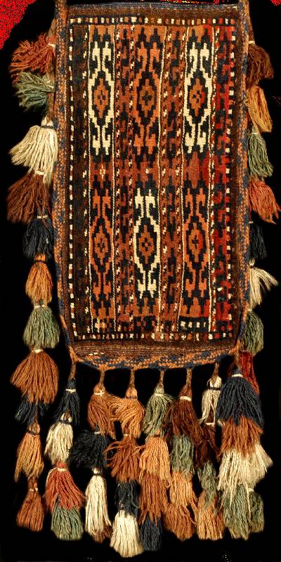 Pfeil-Tasche antik, Turkmenistan, Naturfarb en, um 1900/1910, Wolle geknÜpft auf Wolle, ca . 50 x 26 cm, feine KnÜpfung, fester Griff, gu te alte ...