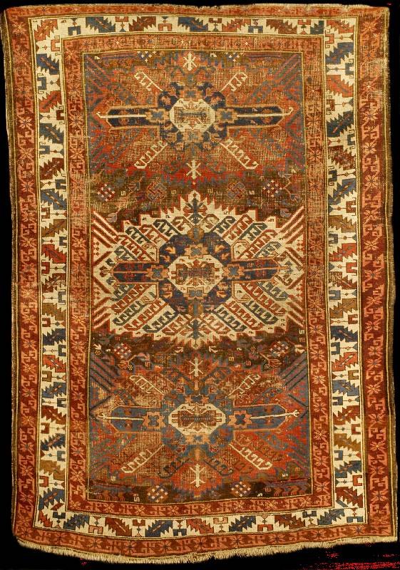 Zeijwa Kazak antik, Ostkaukasus Kuba-Gebiet , reine Pflanzenfarben, 19.Jahrhundert, Wolle geknÜpft auf Wolle, ca. 168 x 120 cm, Erhaltun g: 4 ...