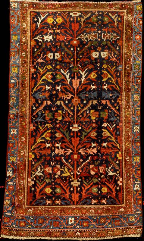 Seltener Hamadan alt (Baumteppich), Westper sien, Naturfarben, um 1920, Wolle geknÜpft auf Baumwolle, ca. 198 x 110 cm, Erhaltung: 3 (ob ere ...