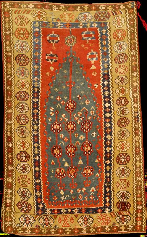 Antiker Erzurum-Gebetskelim, OsttÜrkei, rei ne Naturfarben, mitte 19.Jahrhundert, gute Wol le geknÜpft auf Wolle, ca. 233 x 147 cm, gute feine ...