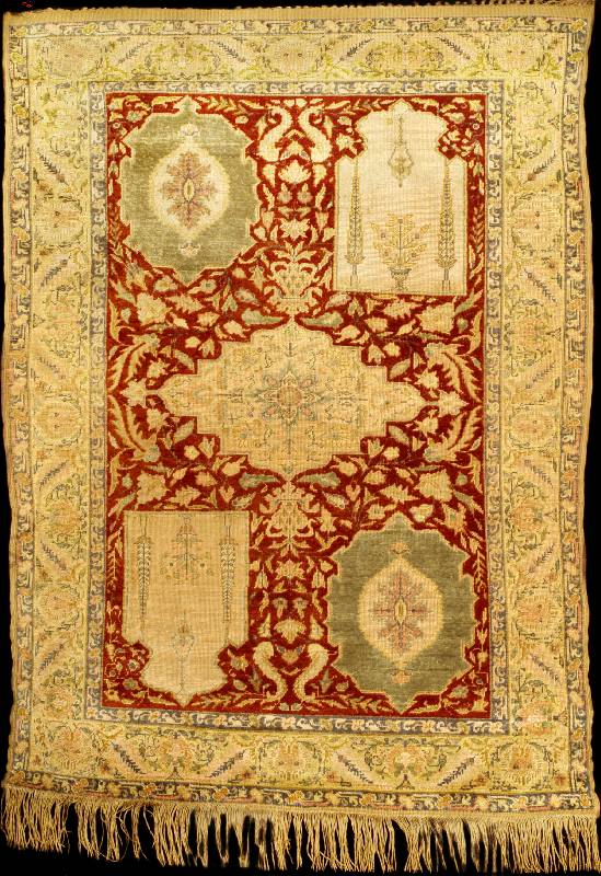 Kaisery Seide antik, TÜrkei, um 1900, Seide geknÜpft auf Baumwolle, ca. 126 x 93 cm, Erha ltung: 3 (Insgesamt guter Zustand), selten und ...