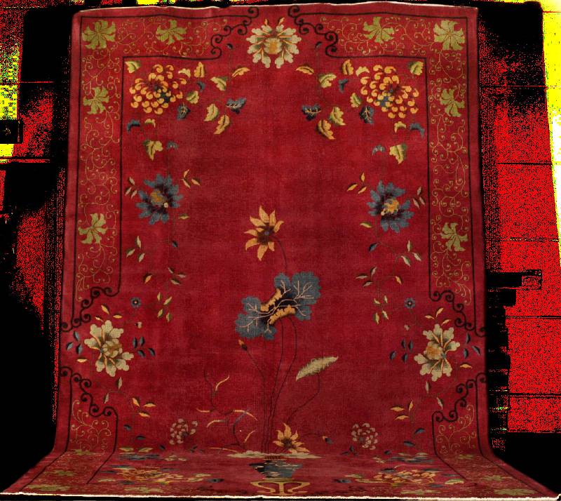 Riesiger antiker China Vasenteppich, China, um 1900, Wolle geknÜpft auf Baumwolle, ca. 50 5 x 305 cm (seltenes Übermaß Format), mittelfe ine ...