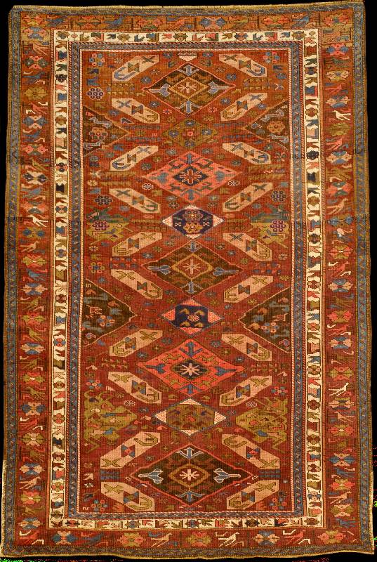 Alpan Kuba antik, Ostkaukasus Kuba-Shirwan Gebiet, Naturfarben, ende 19.Jahrhundert, Woll e geknÜpft auf Wolle, ca. 197 x 130 cm, sehr f eine ...