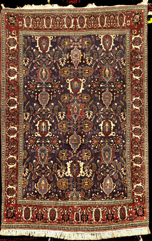Weramin antik, Zentralpersien, um 1900/1910 , feine alte Wolle geknÜpft auf Baumwolle, ca. 213 x 146 cm (Weramin Teppiche in kleineren B rÜcken ...