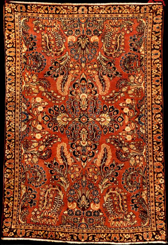 Sehr hochwertiger antiker Sarogh, Westpersi en (Us Re-Import), Naturfarben, um 1900, sehr feine hochwertige glanzreiche Korkwolle geknÜp ft auf ...