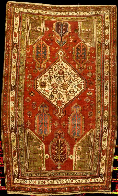 Schickli Kazak antik, Zentralkaukasus, um 1 900, glanzreiche Wolle geknÜpft auf Wolle, ca. 230 x 147 cm, mittelfeine KnÜpfung, locker fe iner ...