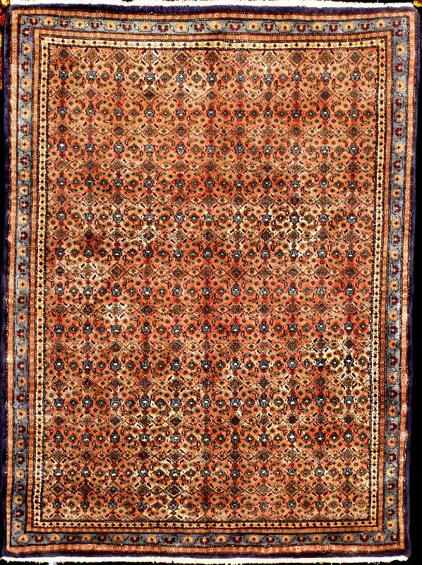 Seltener feiner Seiden Senneh alt, Nordwest persien, um 1950, feine reine Naturseide mit c a. 20 % Wolle geknÜpft auf Baumwolle, ca. 110 x 80 cm, ...