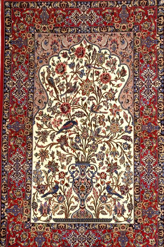 Esfahan fein, Persien, ca. 10 Jahre, Korkwolle mit und auf Seide, ca. 170 x 112 cm, SchÄtzwert: 4800.- EURO, EHZ: 1-2