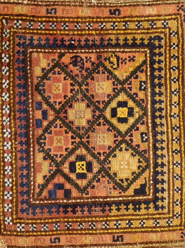 Gashgai Taschenfront, Persien, um 1920, Wolle auf Wolle, ca. 60 x 50 cm, EHZ: 4