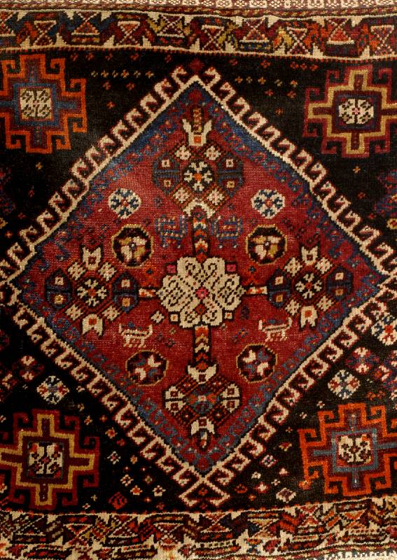 Afshar Taschenfront, Persien, um 1920, Wolle auf Wolle, ca. 64 x 61 cm, EHZ: 3