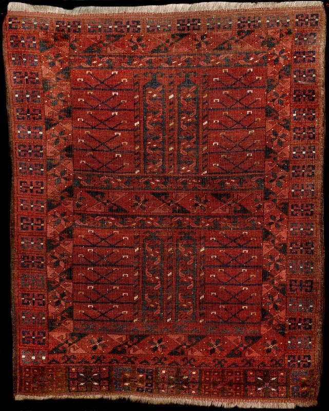 Ersari antik, Turkmenistan, um 1900, Wolle geknÜpft auf Wolle, ca. 122 x 101 cm, mittelfe ine KnÜpfung, fester Griff, SchÄtzwert: 1400,- EURO, ...