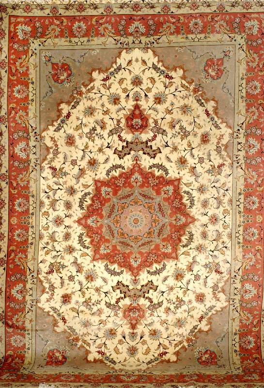 TÄbriz fein, Persien, ca. 10 Jahre, Korkwolle mit Seide, ca. 307 x 206 cm, SchÄtzwert: 12000.- EURO, ReinigungsbedÜrftig, EHZ: 2
