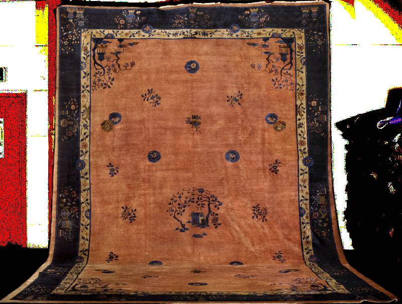 Sehr hochwertiger Peking antik (Palastteppich) , China, ende 19.Jahrhundert, sehr feine gl anzreiche Korkwolle geknÜpft auf Baumwolle (so gennate ...