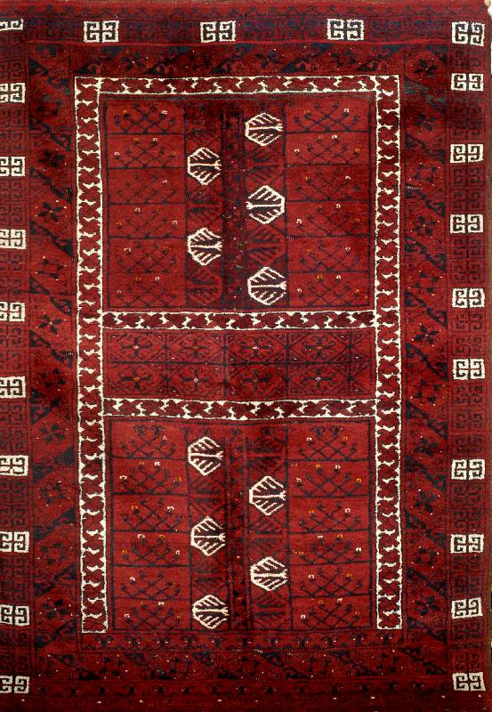 Ersari Hatschlou antik, Persien, um 1910, Wolle auf Wolle, ca. 190 x 130 cm, SchÄtzwert: 1500.- EURO, EHZ: 3-4