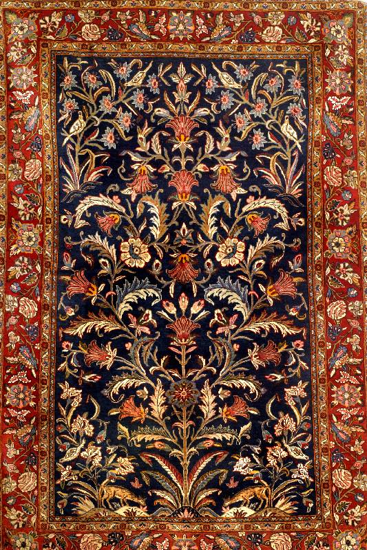 Ghom alt, Persien um 1940, Korkwolle mit Seide, ca. 206 x 140 cm, EHZ: 2
