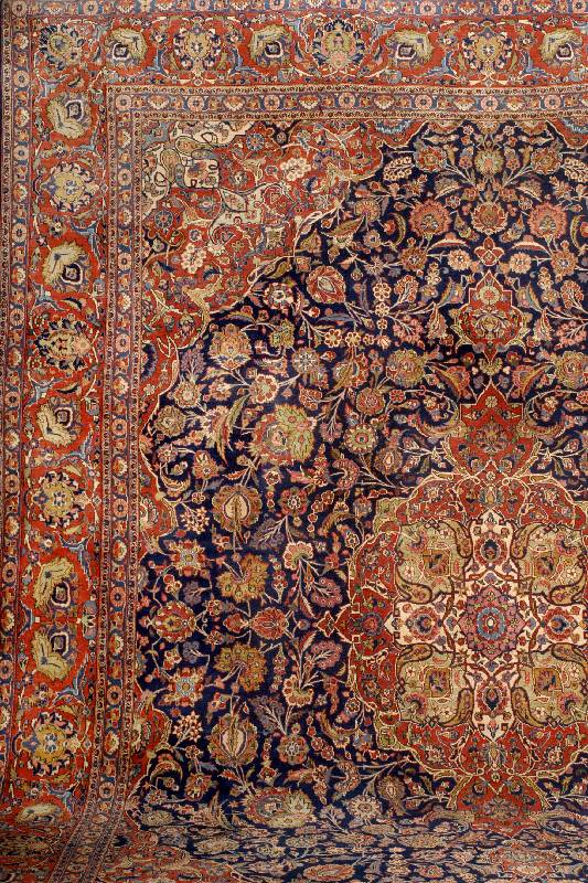PrÄchtiger Keschan Kork alt, Zentralpersien um 1910, Korkwolle, ca. 428 x 325 cm, ( guter Gesamtzustand), selten u. samm elw., edel u. dekorativ, ...