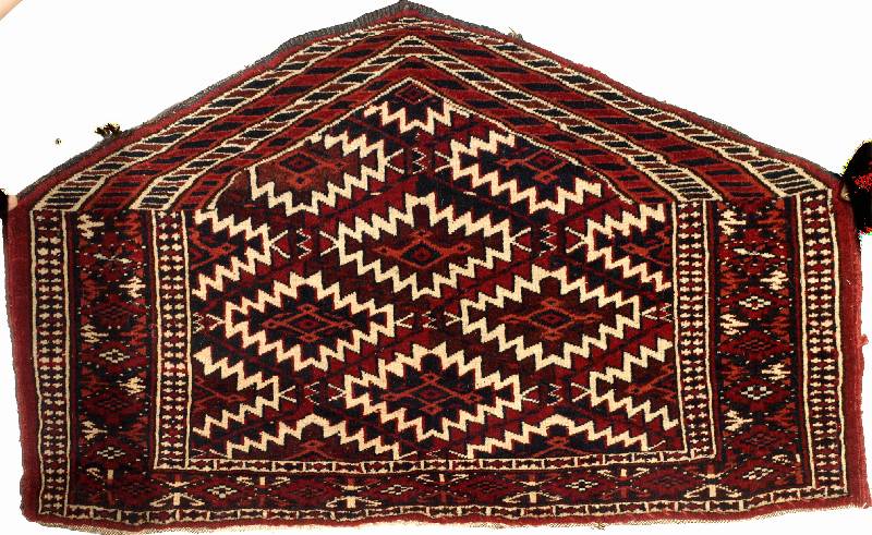 Asmalyk antik, Turkmenistan um 1900, Wolle auf Wolle, ca. 93 x 58 cm, EHZ: 2 (sehr gut erhalten) selten u. sammelw.