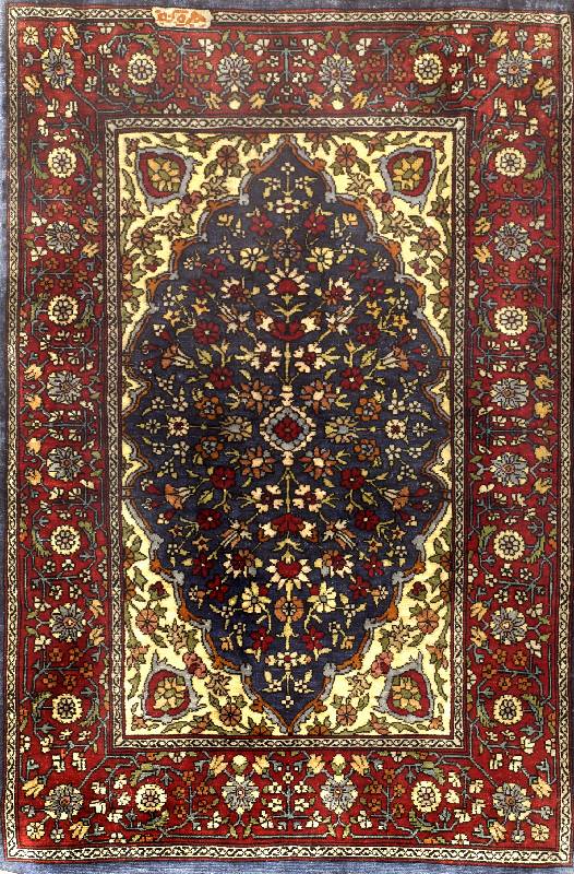 Seiden Hereke alt (signiert), TÜrkei um 1950, reine Naturseide, ca. 65 x 44 cm, EHZ: 2