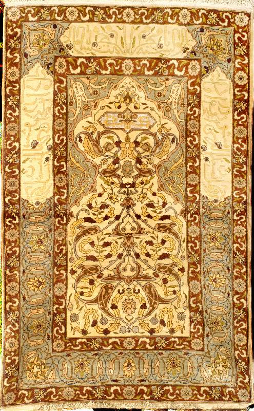 Hereke, TÜrkei ca. 30 Jahre, reine Naturseide, ca. 142 x 89 cm, broschiert, EHZ: 2-3 (sehr guter Erhaltungszust.), sehr selten u. sammelw., ...