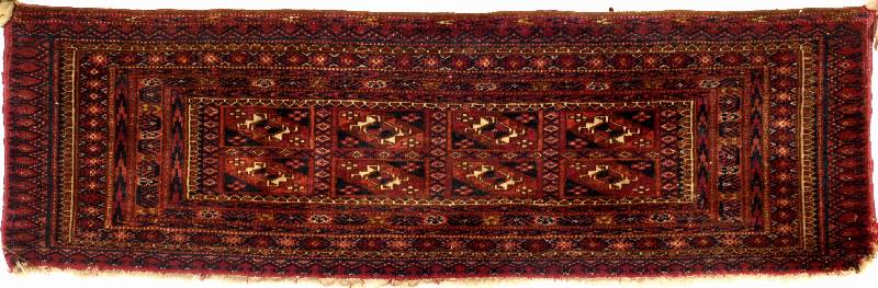 Torba Tekke antik, Turkmenistan, um 1900, Wolle auf Wolle, ca. 100 x 30 cm, EHZ: 2 (alte rsbed. guter Erhaltungszustand), edel u. dekor ativ, ...