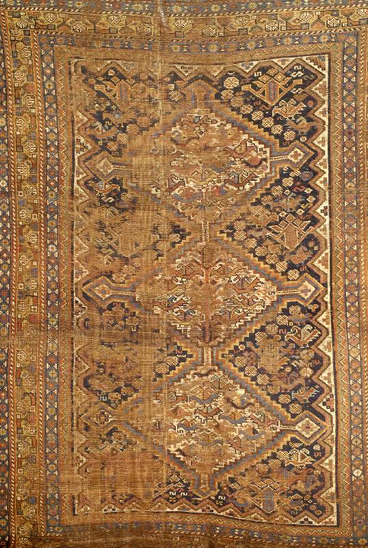 Gaschgai antik, Persien um 1900, Wolle auf Wolle, ca. 194 x 142 cm, EHZ: 4-5
