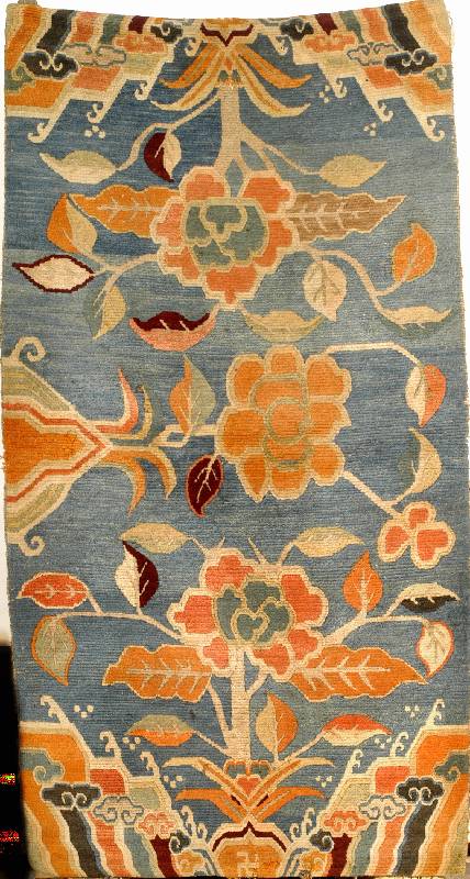 Shigatse Kahden antik, (Schlafteppich), Tibet um 1890, Wolle auf Baumwolle, ca. 176 x 96 cm, EHZ: 2-3 (guter Gesamtzustand), seltene ...