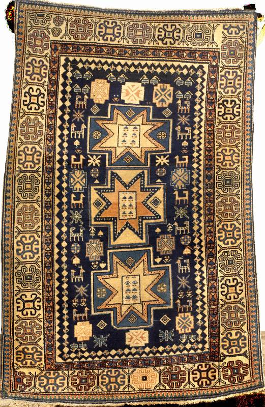 Schirwan alt, Kaukasus um 1910/1920, Wolle auf Baumwolle, ca. 120 x 78 cm, EHZ: 2 (alters bed. in sehr gutem Zustand), selten u. sammelw ., ...