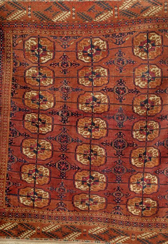 Tekke Herdteppich antik, Turkmenistan um 1900, Wolle auf Wolle, ca. 145 x 123 cm, EHZ: 3-4