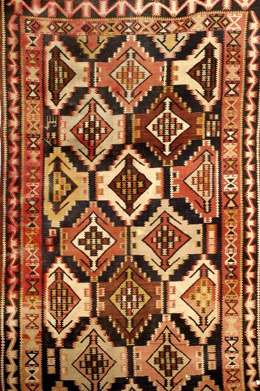 Feiner Kuba Kelim antik, Kaukasus, Ende 19. Jahrhundert, feine Wolle auf Wolle, ca.310 x 170 cm, EHZ: 2-3 ( guter Gesamtzustand), selten u. ...
