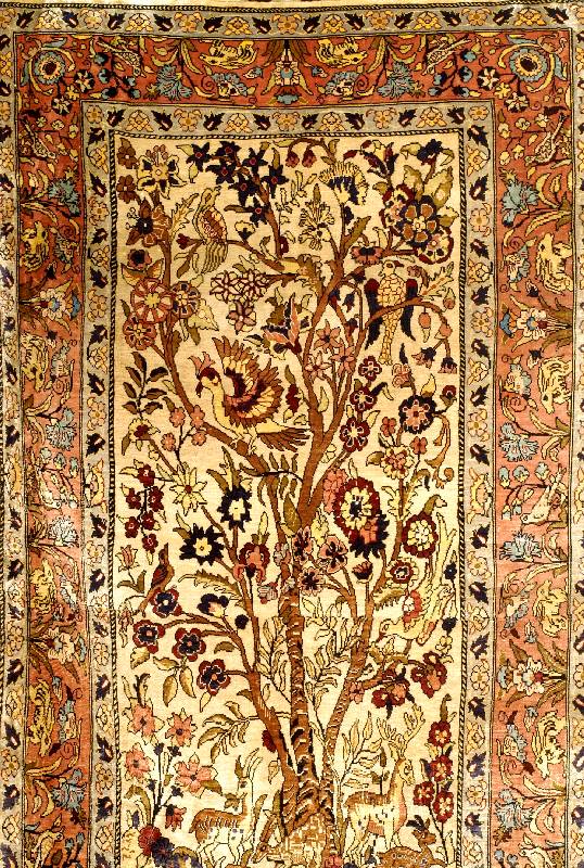 Seiden Hereke alt(sign.),TÜrkei,um 1950,reine Naturseide,ca.104 x 61 cm,SchÄtzwert:4500 EURO