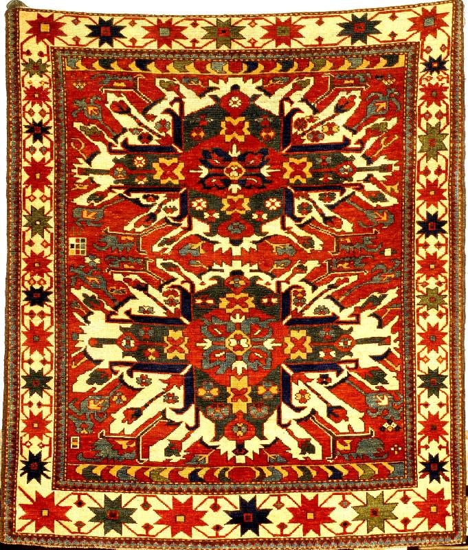 Adler Kazak antik, Kaukasus, um 1910, Wolle auf Wolle, ca. 145 x 126 cm, SchÄtzwert: 10000.- EURO, EHZ: 3 (altersbedingt in einen g uten Zustand), ...