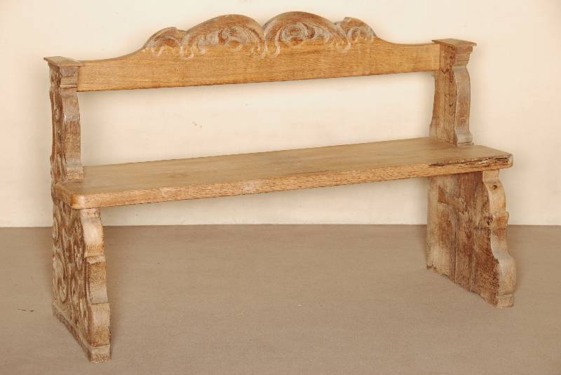 Bank, sÜddeutsch, unter Verwendung von KirchenbÄnken von 1750/60, Eiche massiv (Wangen), diese bearbeitet, z.T. abgeschnitten, ...