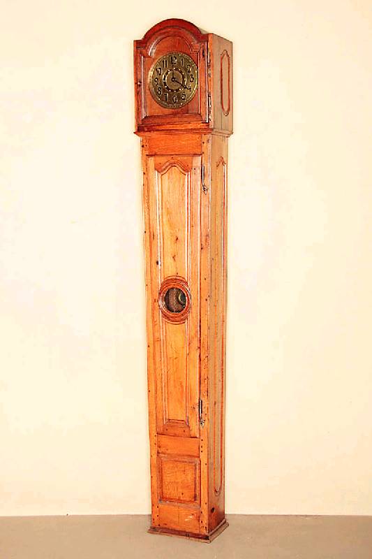 Standuhr, deutsch, GehÄuse um 1720/30, Eiche massiv, sogenanntes Lindenfelser GehÄuse, Kopf und Korpus ursprÜnglich nicht zusammengehÖrend, ...