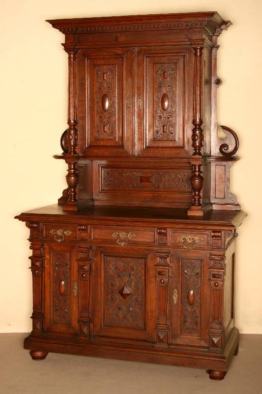GrÜnderzeit-Vielzweckschrank, deutsch, um 1885/90, komplett Eiche massiv, hervorragende Verarbeitung, ausgesuchte HolzqualitÄt, stiltypisch, ...